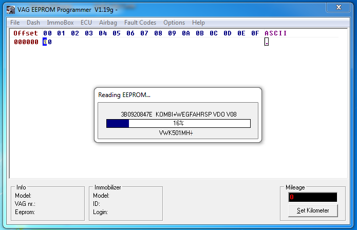 Auslesen und Speichern mit VAG EEPROM Programmer